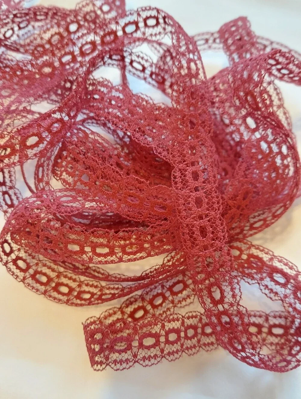 New Ribbon Lot, Baroque Burgandy Lace, Serenade Burgandy Lace, Pearl Trim Sheer